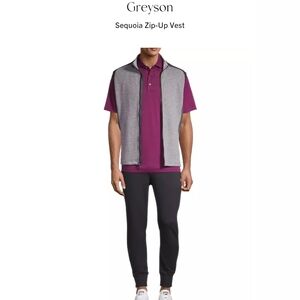 Greyson Men’s Sequoia Luxe Vest Full Zip Light Grey Size M